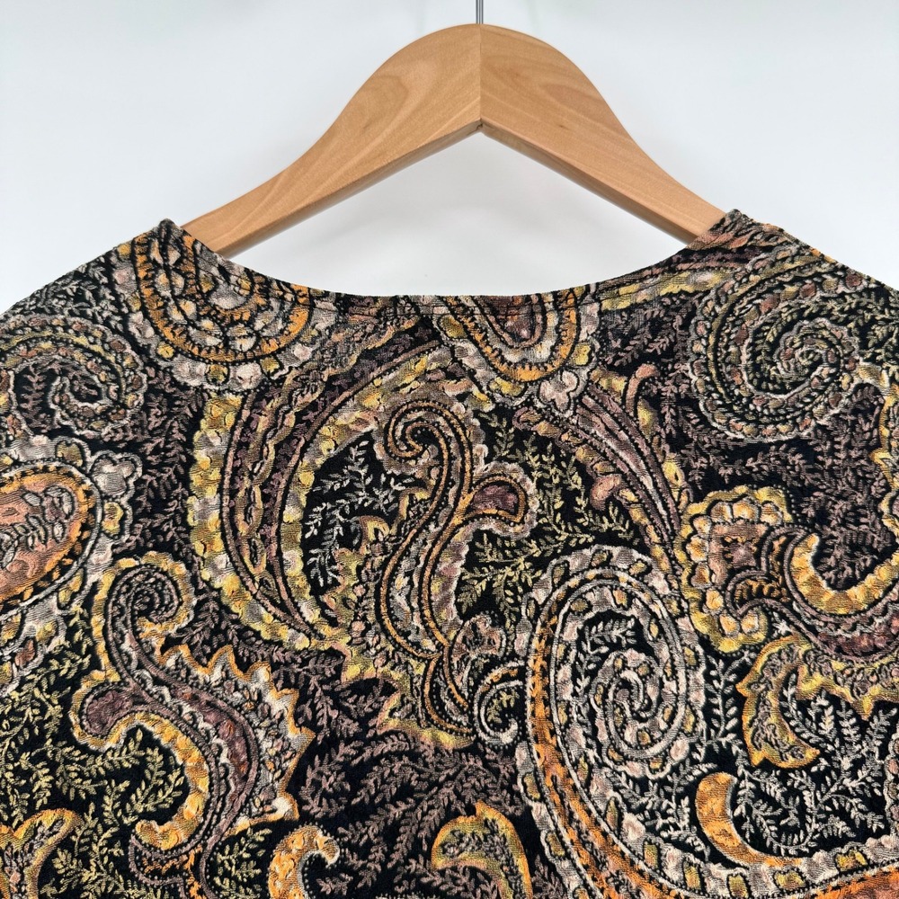 Laura Ashley Y2K Paisley Orange/Brown 3/4 Sleeve Blouse Women's Sz Small - Picture 7 of 10